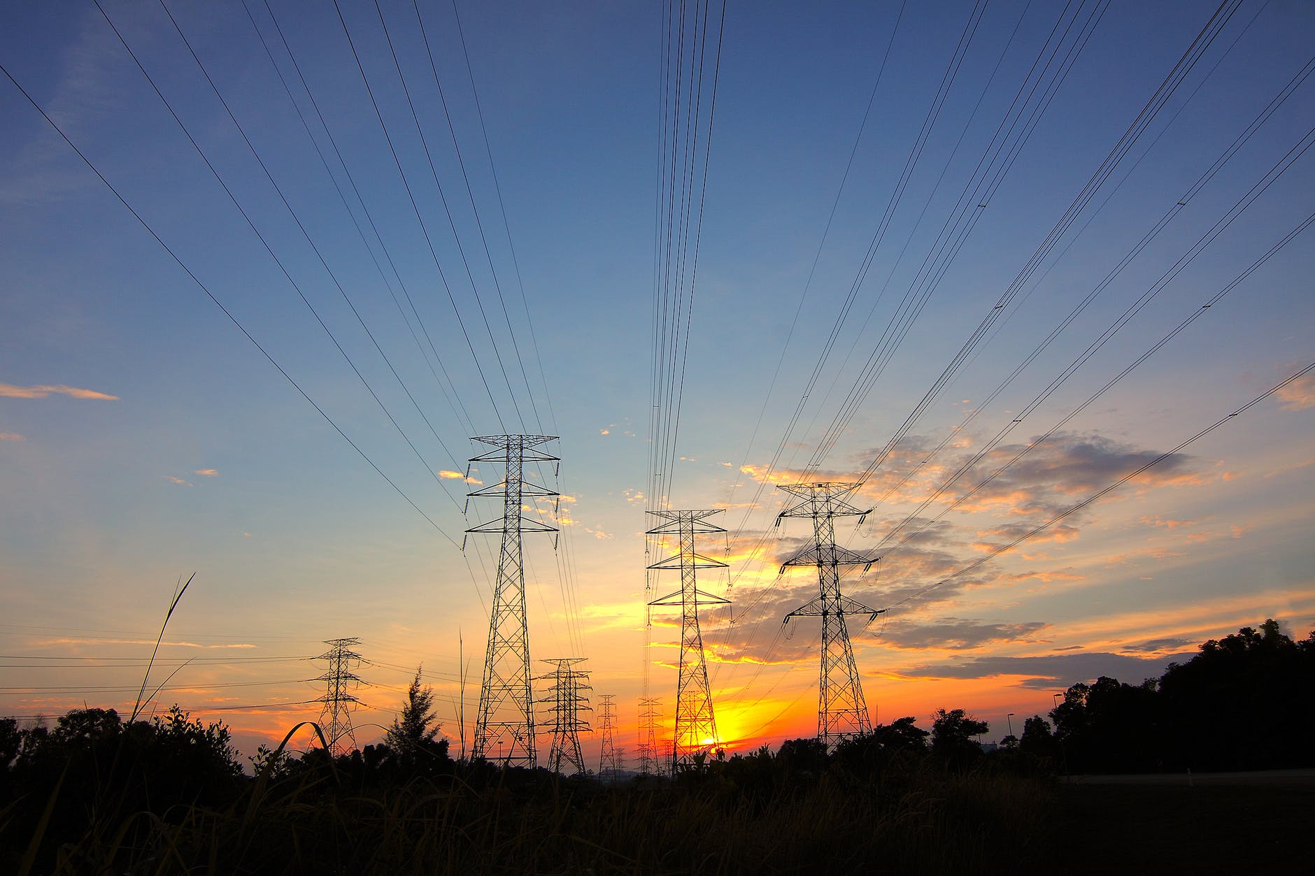 cable clouds danger dawn