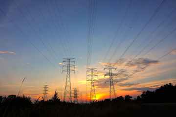 cable clouds danger dawn