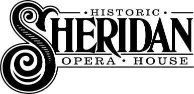 Logo of the Historic Sheridan Opera House featuring an ornate design and stylized lettering.